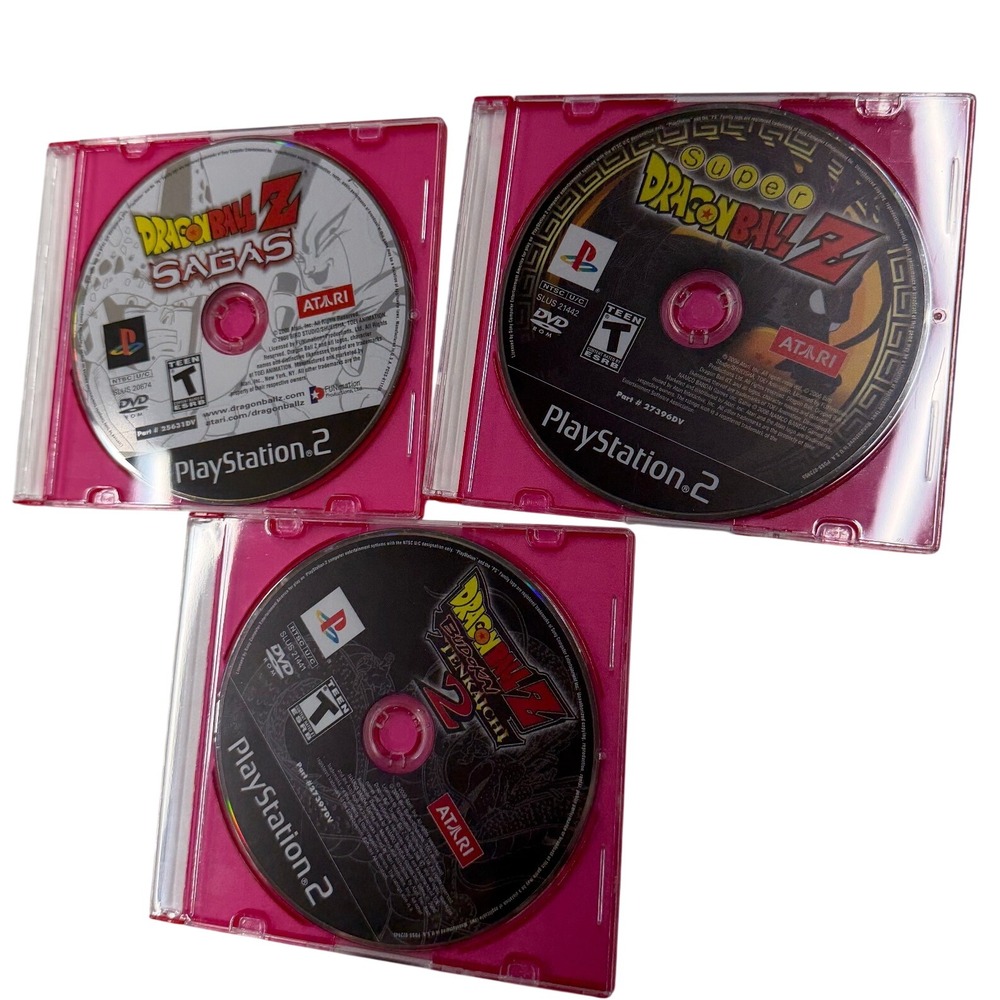 Dragon Ball Z PS2 Bundle Sagas Super DBZ Budokai Tenkaichi 2 PlayStation 2 Discs